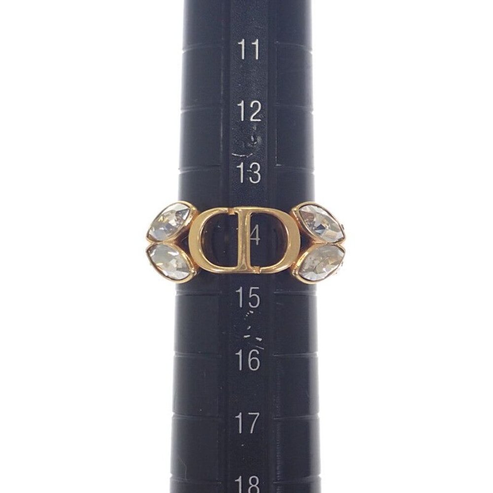 Christian Dior 30 Montaigne Ring M Size R2513 Womcy d03 S Ring GP Metal Crystal - Picture 9 of 10